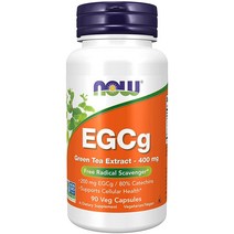NOW 보충제 EGCg 녹차 추출물 400mg 활성 산소로 제거제＊ 180 식물성 캡슐