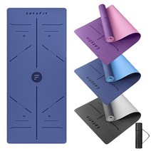 1+1SET LetsFit 렛츠핏 가이드라인 프리미엄TPE 요가매트 필라테스 홈트 운동매트, 퍼플