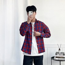 (세일) 캐주얼 체크 기본 남방 B 1143