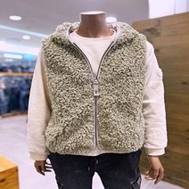 지프 여성용 푸들 뽀글이 후드 베스트 GL4JPF622