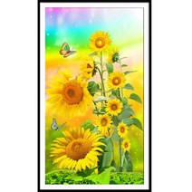 히여 화야 보석십자수 DIY 패키지 3D, 1세트, 나비와 해바라기 D-045