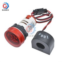 전압계 미니 디지털 전류계 22mm AC 50-500V Amp 전압 측정기 테스터 듀얼 LED 표시기 파일럿 램프 라이트, 01 빨간
