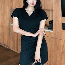 oem 여성 여친 소개팅 대 시크 룩 원피스 모임 여름 반팔 7WAE0E58