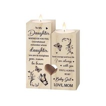 Mom Memorial Gifts - Memorial Candle Holders Gifts for Loss of Mom Sympathy Gifts for Loss of Mothe, To Daughter