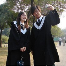 졸업 사진 학사모 가운 석사 학사 학위 교장 박사 복, 학사복 + 모자 + 화이트 칼라, L