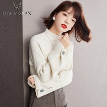 SweaterZY1454ZC여성 하프 터틀낵 스웨터 니트