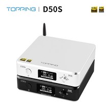 TOPPING D50S Hifi USB DAC ES9038Q2M XMOS XU208 Bluetooth Decoder Amp DSD Optical Caoxial input 32Bit, Black