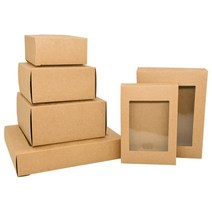 선물 포장 박스 6Pcs 크래프트 종이 상자 창 결혼식 호의 쿠키 사탕 크리스마스 생일 파티 장식 용품, 12x12x6cm, 갈색