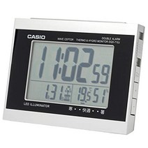 CASIO CASIO(카시오) 알람 시계 전파 실버 디지털 더블 온도 습도 캘린더 표시 DQD-710J-8JF, 상품명참조