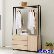 ForU82 스토리홈 이동식 행거 3단 옷걸이행거 공간활용 헹거 일반형행거, 오크브라운, 상세페이지 참조