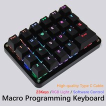 Gateron-체리 스위치 23 키 매크로 프로그래밍 기계식 RGB 백라이트 가능한 게임용 노트북 MAC Windows, 한개옵션2, 03 Outemu Switch, 01 블랙 스위치