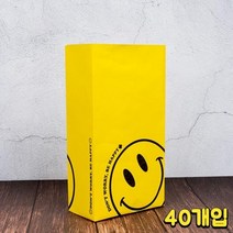 벌크 스마일 종이봉투 S 40개입 쇼핑백 종이가방 일회용가방 크라프트 정사각 조잉가방 이백 크리스마스종, 상세페이지 참조
