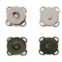 홈패션 부자재 자석단추1쌍 홈패션퀼트가방각종소품 대-소-니켈-흑니켈-엔골드-부자재, 니켈, 특대(19mm)