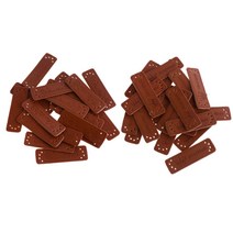 GHSHOP 40pcs 레트로 브라운 가죽 수제 라벨 태그 DIY 봉제 공예 패치