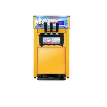 소프트 아이스크림 기계 제조기 중대형 레스토랑 탁상용 제조 사업 업소용, 노란색, 220v, 우리를
