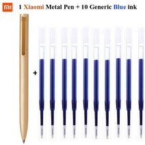 원래 샤오미 Mijia 메탈 로그인 펜 9.5mm 서명 PREMEC 부드러운 스위스 블랙 블루 레드 리필 내구성 비즈니스, 1Mi Pen 10Blue ink