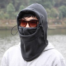 방한 마스크 후드 넥워머(그레이) (남성용) 일체형목토시