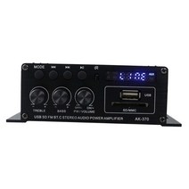 스토어 홈 시어터용 블루투스 증폭기 2.0 채널 오디오 전력 증폭기, 125x75x40mm, 알루미늄 합금, 검은색