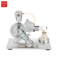 엔진 실험 스털링 발전기 증기 기관 물리 과학 물 보급 키트 세트 모델 발전기 열역학, 다람쥐 쳇바퀴 돌기 설치 없이 바로 놀 수 있다