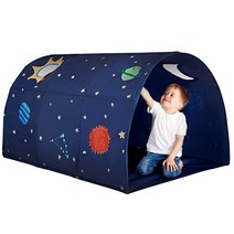 벙커 아기 어린이 인디언 침대 동굴 터널 DIY 텐트, 블루스카이