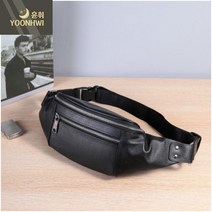 윤휘 남성 소가죽가방 다용도 힙색 슬링 크로스백 6591