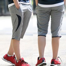 에킨 져지 7부 배색 스판 밴딩 트레이닝팬츠 반바지 M~5XL 빅사이즈 지퍼포켓 남자 여름