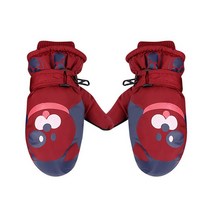 스노우보드엣징 Kids Winter Ski Gloves For Boys Girls Waterproof Thickening Warm Cold Proof Outdoor Skating, [01] One Size, [02] Red