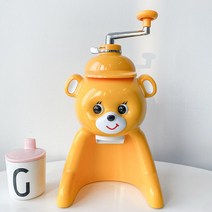 쿄로짱 빙수기 빈티지 곰돌이 수동 쇄빙기 팥빙수기계 (4color), 옐로우