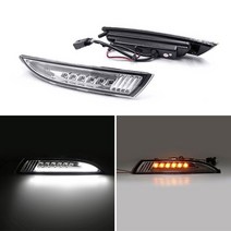 슬레이트지붕 지붕재 양철지붕 훈제 렌즈 화이트 LED DRL 작동 위치 표시 등 황색 방향 지시등 폭스바겐, 01 Clear Lens 1