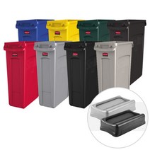 러버메이드 벤티드 슬림짐 휴지통 뉴슬림짐세트/60L 80L 분리수거 쓰레기통, 뉴슬림짐 87L세트, 검정