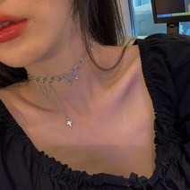 버터플라이 목걸이 힙합 체인