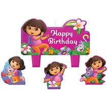 Dora the Explorer 'Flower Adventure' Mini Molded Cake Candles (4pc), 1