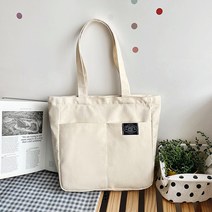 한아로지스 지퍼 캔버스가방 에코백 대학생가방 데일리백 쇼퍼백