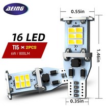 스팅어 스포일러 2 × t15 led 역광 전구 램프 w16w 921 912 kia ceed cdld cerato koup picanto stinger stonic seltos, 16 led t15 w16w, 2pcs 반전 blubs