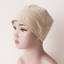 오가닉코튼 아동키즈용 실내 항암모자 항암비니_투톤베이지_사이즈주문제작(배송메세지에사이즈기재)
