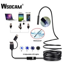 내시경카메라 배관 하수구 내시경 wsdcam 카메라 7mm 3 in 1 usb 미니 6, 1m, 480p 소프트 와이어