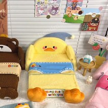 무속성솜인형 가구 20cm 오리 토끼 침구 침대 귀여운 베이비돌 인테리어 소품 4종, 01.오리2인용침대(손과머리분리가능)