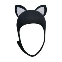 귀여운 고양이 귀 스쿠버 다이빙 후드 모자 여자 열 서핑 후드 공기 통풍구 Stretchable 액세서리 수상, 화이트이어M, 네오프렌