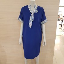 프렐린 [온&오프라인 인기상품] 세련된 컬러감의 소매배색 스카프 탈착가능한 H라인 여름 원피스