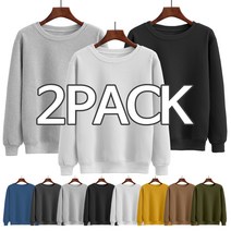 [오늘출고] 2장묶음 (1+1) 특양면 맨투맨 빅사이즈 오버핏 긴팔 티셔츠 남녀공용 티 데일리 M~3XL 무지 간절기 단체티 단체복