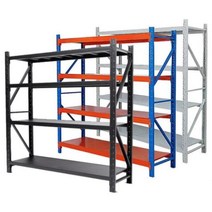 무볼트 중량랙 경량랙 조립식앵글 선반, 01.연결형2단 블루&오렌지