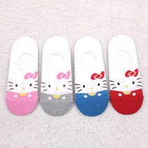 헬로우키티덧신 5개세트 페이크삭스 캐릭터 덧신 여성 여자 실리콘 양말