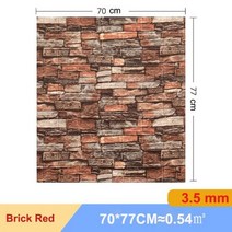 샌드위치 판낼 부자재 방수 3D 벽돌 패널 셀프 접착 폼 벽지 거실 침실 벽돌 종이 홈 DIY 벽 스티커 장, 01 10pieces70x77cm, 05 19 red