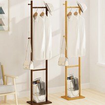 나무 옷걸이 행거 의류 쇼핑몰 매장 창고 스탠드 간편한 조립 튼튼한 단단한 인테리어 예쁜, 브라운