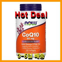 나우푸드 코큐텐 coq10 오메가3 코쿠텐 60mg 120정 나우, 1병