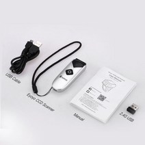 Eyoyo EY-015C CCD 바코드 스캐너 미니 무선 리더 USB 유선/2.4G/블루투스 1D 이미지 스캔 iPad ios 안드로이드 PC 용, White