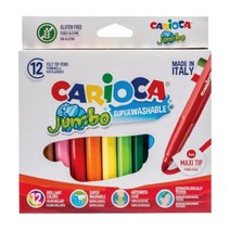 까리오까 점보 슈퍼 워셔블 사인펜 컬러펜 12색 세트, 단품
