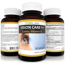 CGM-Labs Vision Care 루테인 40mg 제아잔틴 비타민 A 월귤 나무속 추출물 90 소프트 젤, 1