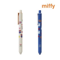 일본 캐릭터 필기구 미피&보리스 볼펜 애플 0.7mm (2컬러), 네이비