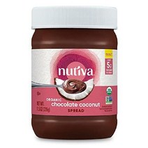 Nutiva 유기농 아몬드 코코넛 스프레드 11.5 oz (2 팩)- 저탄수화물 케토 스낵 글루텐 무함유, Chocolate Coconut Spread